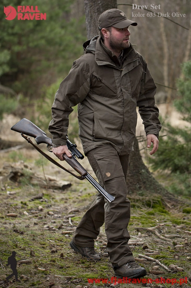Drev Trousers Fjallraven, kolor: 633-246 Dark Olive/Tarmac.