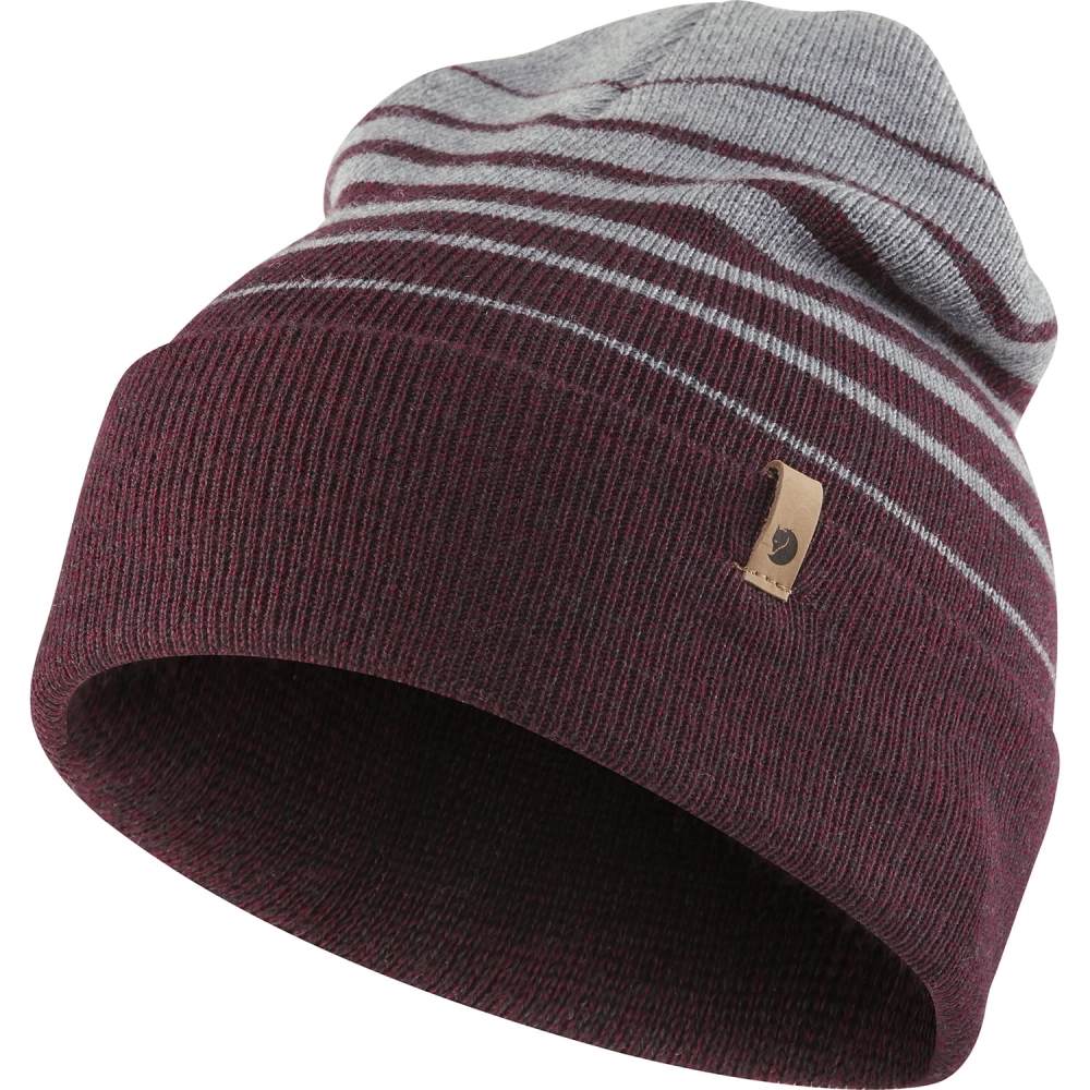 Classic Striped Knit Hat, kolor: 356-020 - Dark Garnet-Grey