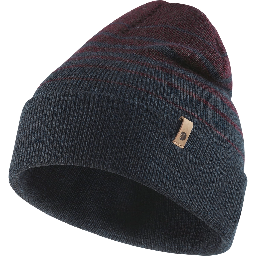 Classic Striped Knit Hat, kolor: 555-356 - Dark Navy- Dark Garnet