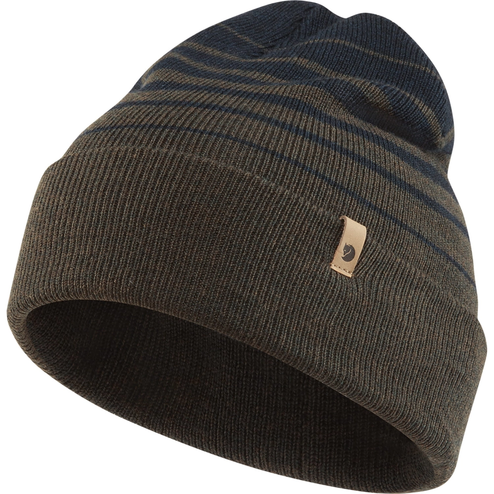 Classic Striped Knit Hat, kolor: 633-555 - Dark Olive - Dark Navy