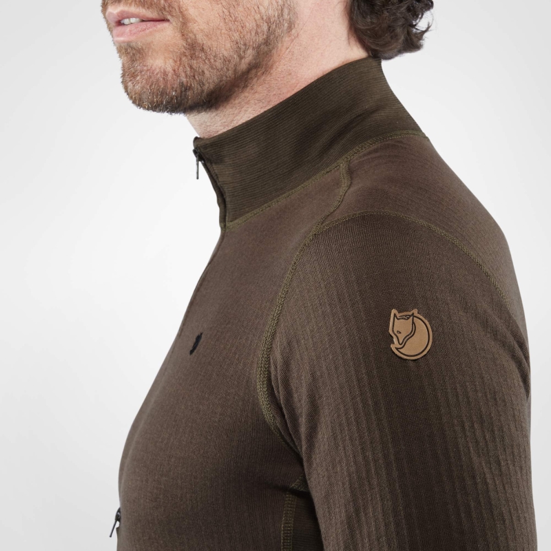 Varmland Woolterry Half Zip, kolor: 633 - Dark Olive