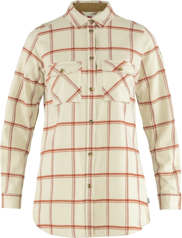 Ovik Twill Shirt LS W, kolor: 113-321 - Chalk White-Cabin Red