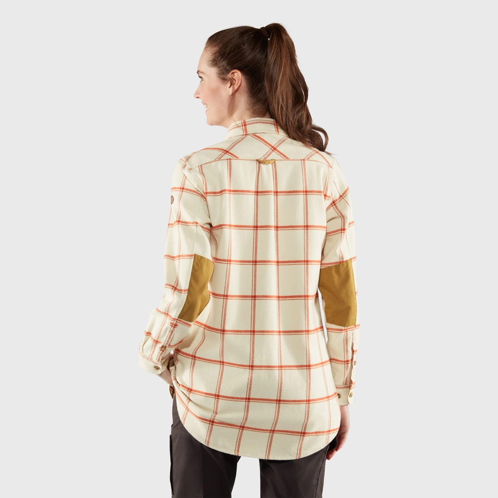 Ovik Twill Shirt LS W, kolor: 113-321 - Chalk White-Cabin Red