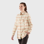 Ovik Twill Shirt LS W, kolor: 113-321 - Chalk White-Cabin Red