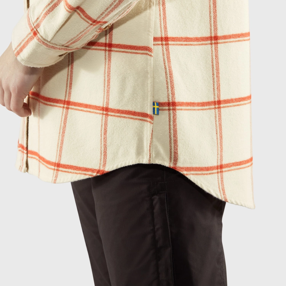 Ovik Twill Shirt LS W, kolor: 113-321 - Chalk White-Cabin Red
