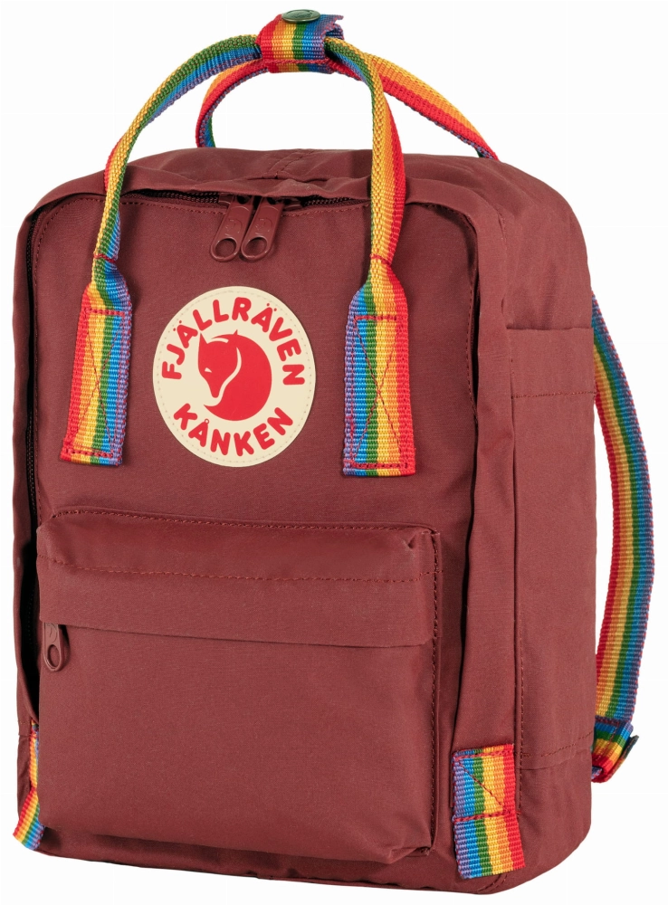 Kanken Rainbow Mini, kolor: 326-907 - Ox Red-Rainbow Pattern