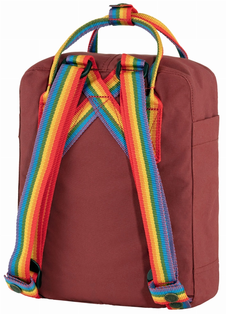 Kanken Rainbow Mini, kolor: 326-907 - Ox Red-Rainbow Pattern