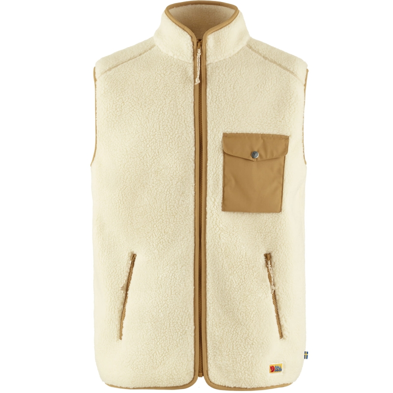 Vardag Pile Fleece Vest, kolor: 113-232 - Chalk White-Buckwheat Brown