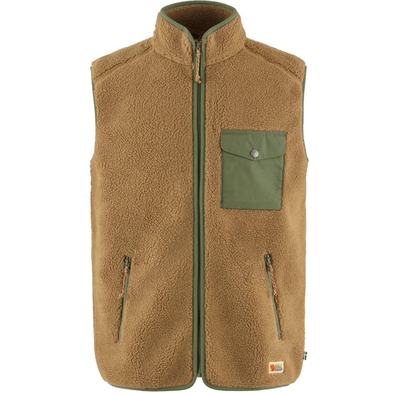 Vardag Pile Fleece Vest, kolor: 232-625 - Buckwheat Brown-Laurel Green
