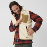 Vardag Pile Fleece Vest, kolor: 113-232 - Chalk White-Buckwheat Brown
