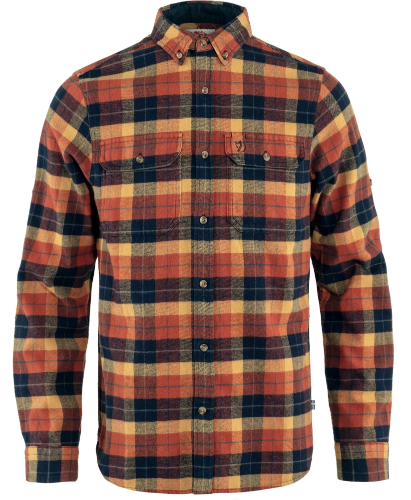 Singi Heavy Flannel Shirt, kolor: 215-555 - Autumn Leaf-Dark Navy