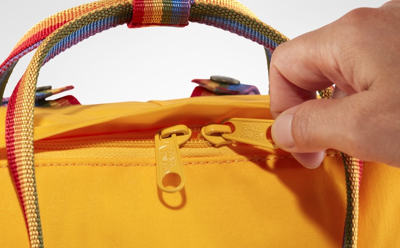 Kanken Rainbow, kolor: 141/907 - Warm Yellow-Rainbow Pattern