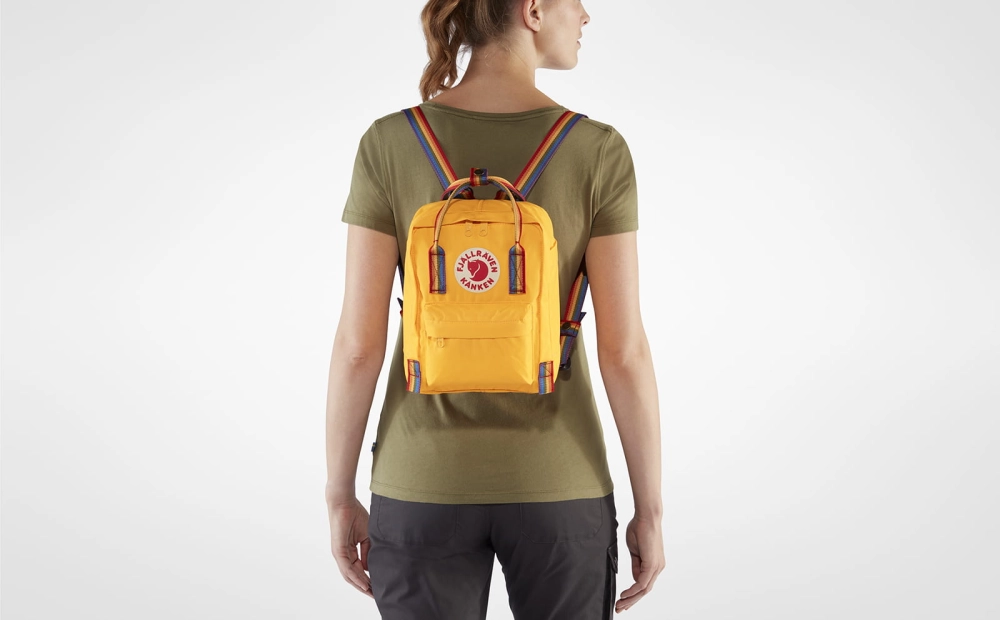 Kanken Rainbow Mini, kolor: 141/907 - Warm Yellow-Rainbow Pattern