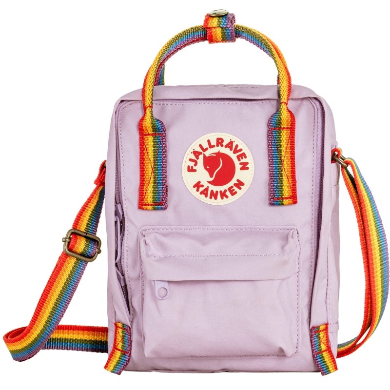 Kanken Rainbow Sling, kolor: 457-907 Pastel Lavender Rainbow Pattern