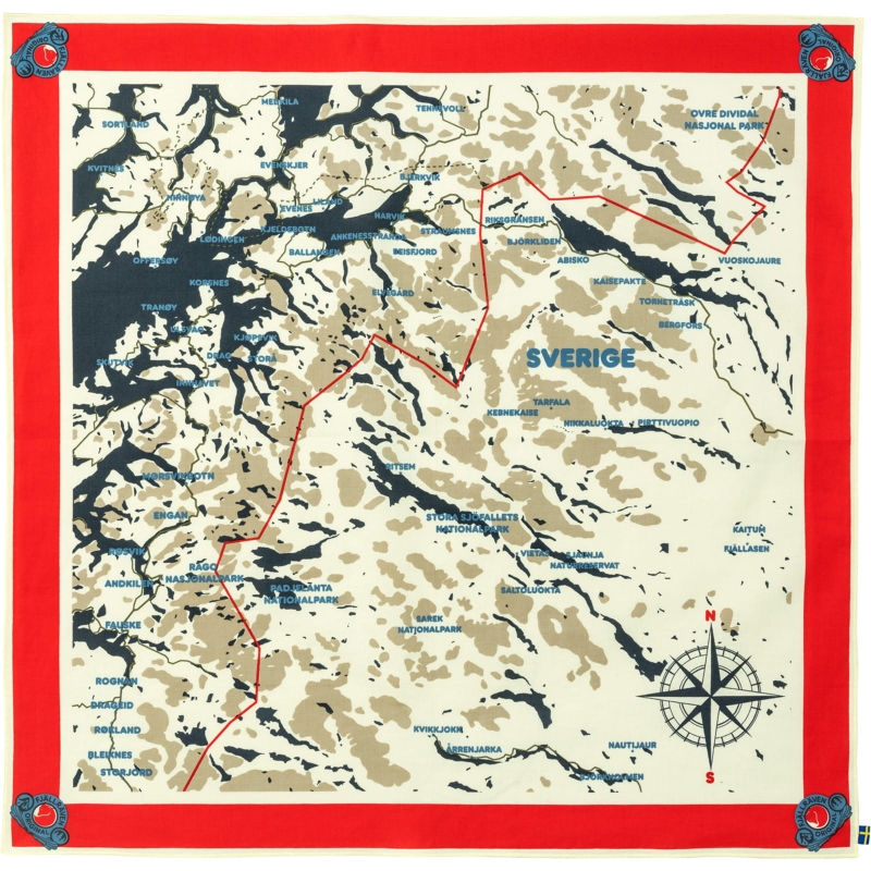 Swedish Classic Map Scarf, kolor: 334 - True Red