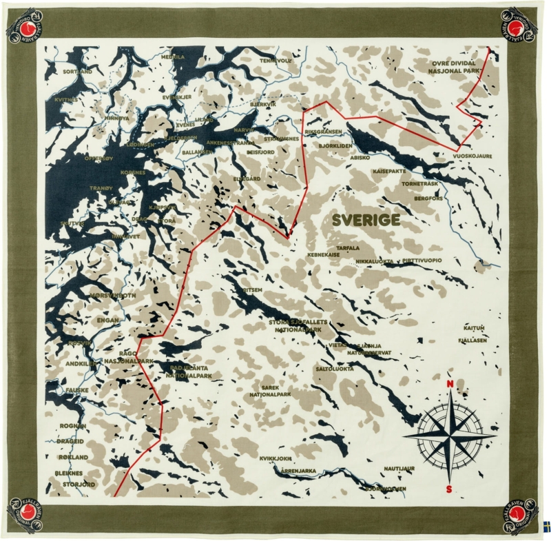 Swedish Classic Map Scarf, kolor: 620 - Green