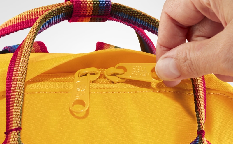 Kanken Rainbow Mini, kolor: 141-907 Warm Yellow-Rainbow Pattern