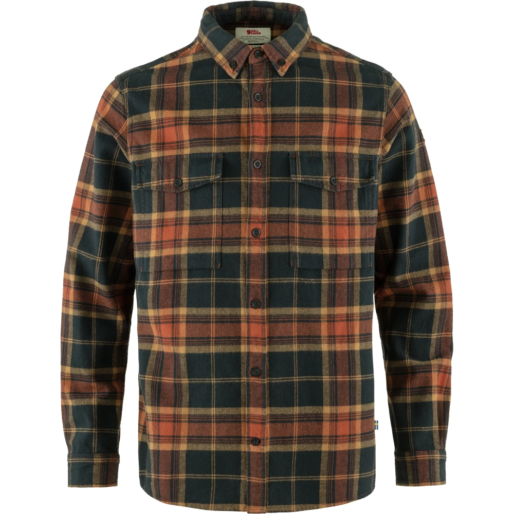Ovik Twill Shirt, kolor: 215-555-Autumn Leaf-Dark Navy
