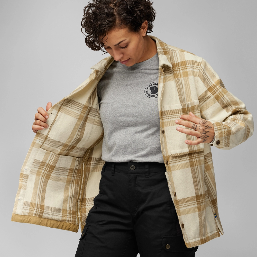 Singi Flannel Overshirt W, kolor: 113-196 - Chalk White / Dune Beige