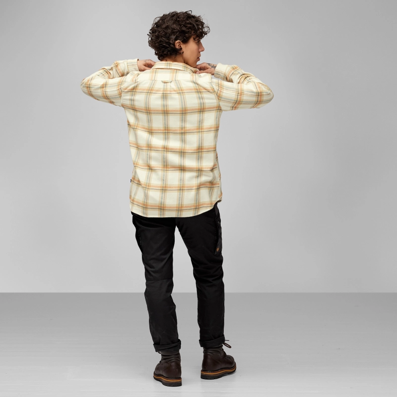 Ovik Heavy Flannel Shirt W, kolor: 113-196 - Chalk White / Dune Beige