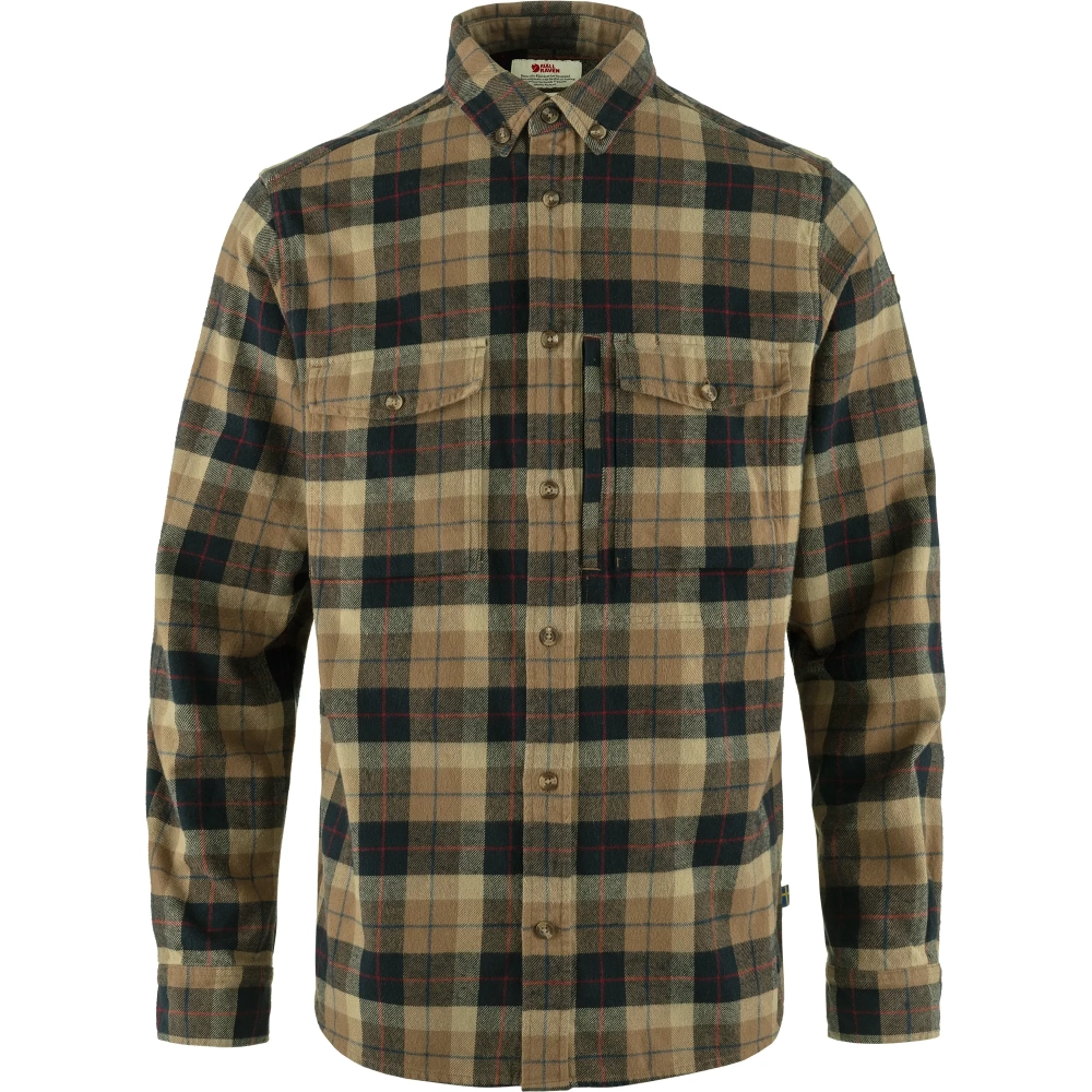 Varmland Heavy Flannel Shirt, kolor: 227-555 - Dark Sand-Dark Navy