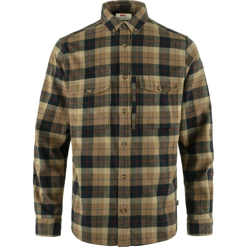 Varmland Heavy Flannel Shirt, kolor: 227-555 - Dark Sand-Dark Navy