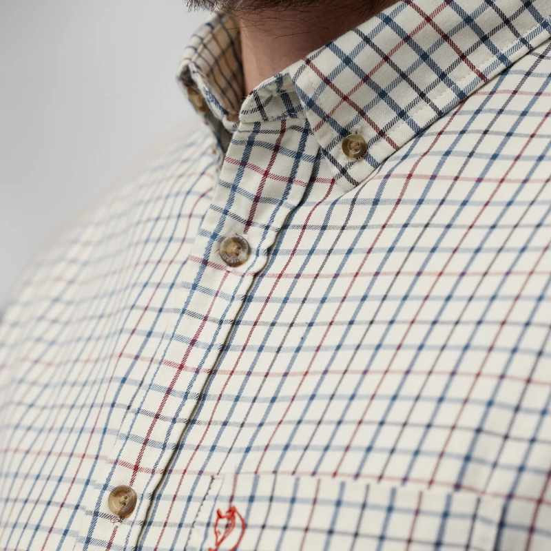 Sormland Lite Flannel Shirt, kolor: 113-555 - Chalk White-Dark Navy
