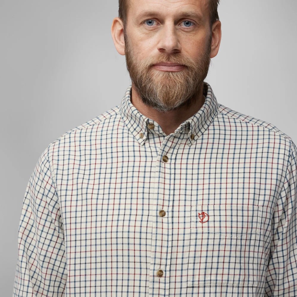 Sormland Lite Flannel Shirt, kolor: 113-555 - Chalk White-Dark Navy