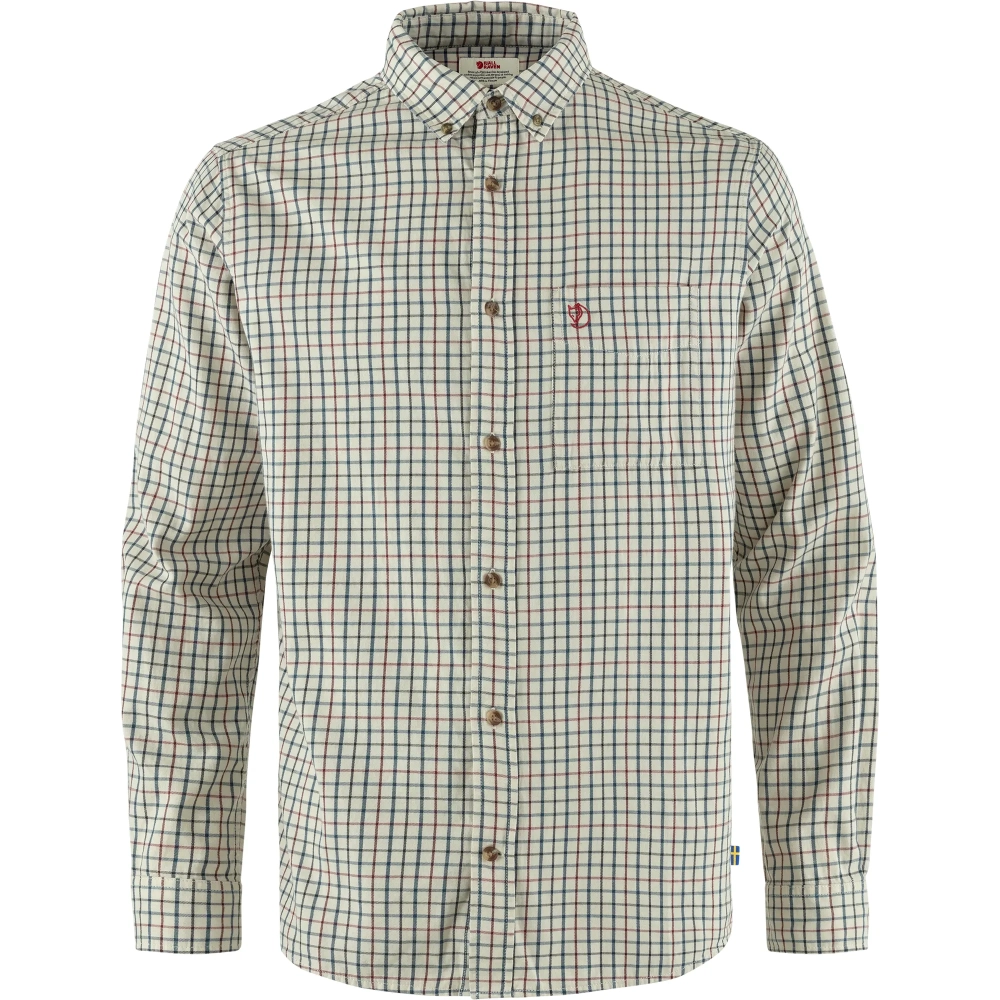 Sormland Lite Flannel Shirt, kolor: 113-555 - Chalk White-Dark Navy