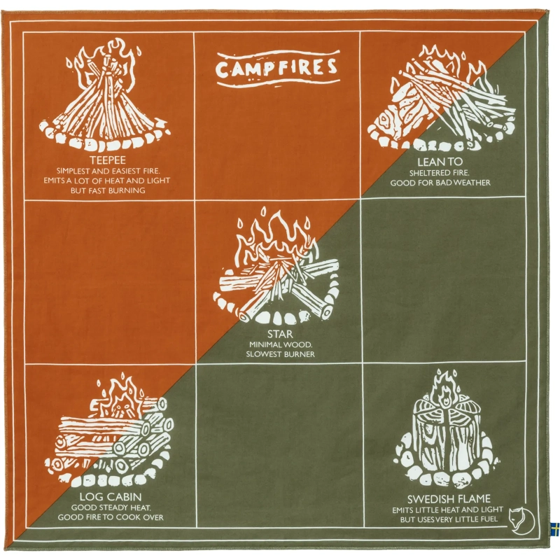 Fjallraven Campfire Bandana, kolor: 207-620 - Sunset Orange-Green