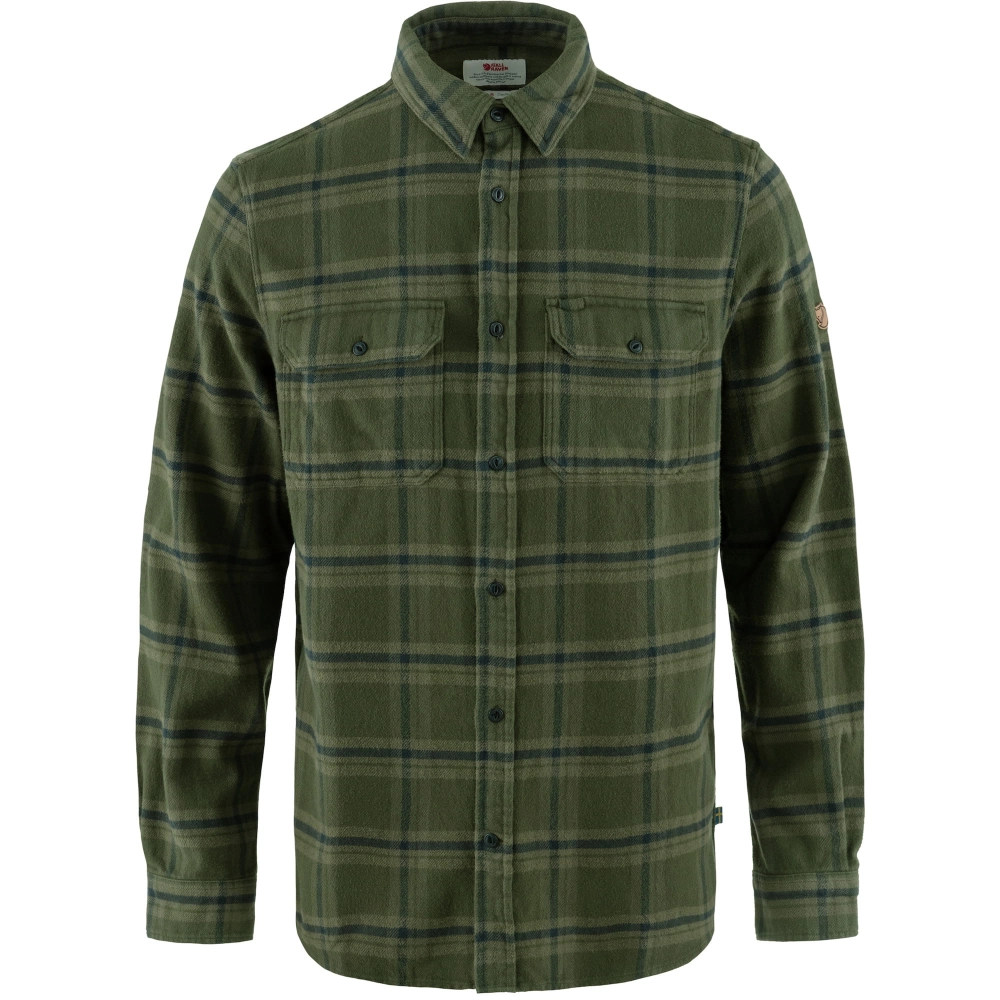 Ovik Heavy Flannel Shirt, kolor: 662-625 - Deep Forest-Laurel Green