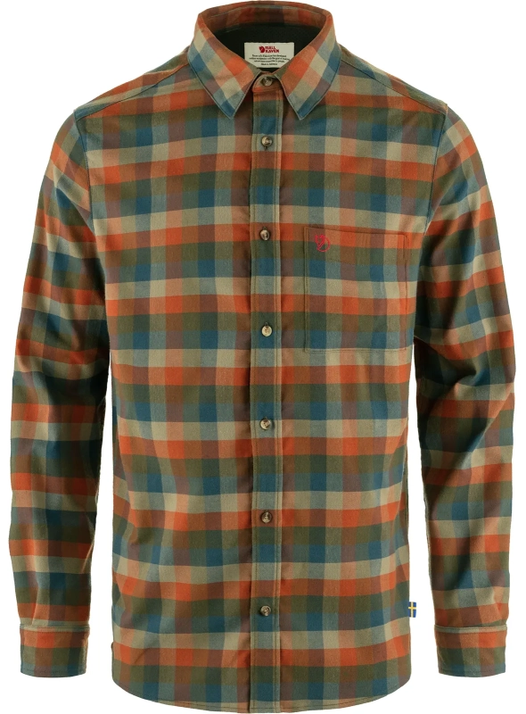 Lappland Stretch Flannel Shirt, kolor: 625-215 - Laurel Green-Autumn Leaf