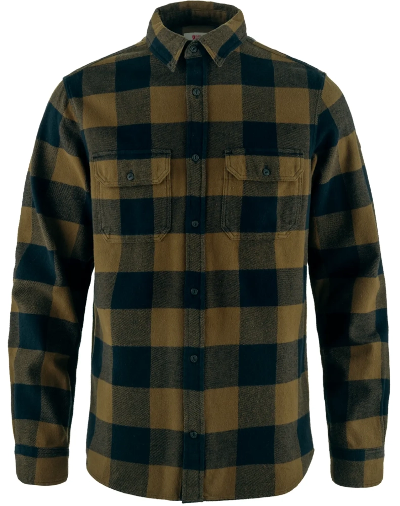 Ovik Heavy Flannel Shirt, kolor: 265-555 - Wood Brown-Dark Navy