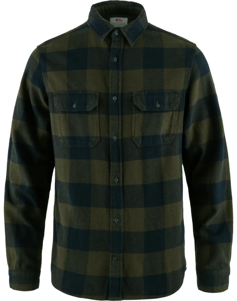 Ovik Heavy Flannel Shirt, kolor: 662-555 - Deep Forest-Dark Navy