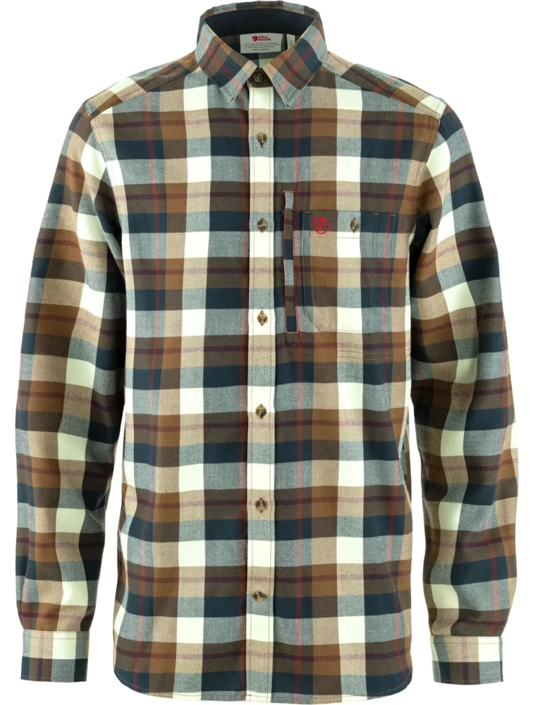 Fjallglim Shirt, kolor: 265-113 - Wood Brown-Chalk White