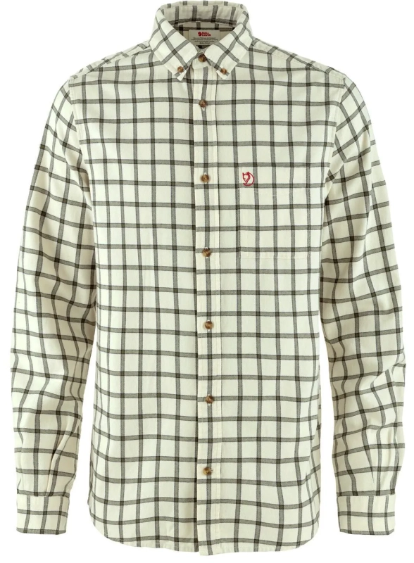 Ovik Flannel Shirt, kolor: 113-625 - Chalk White-Laurel Green