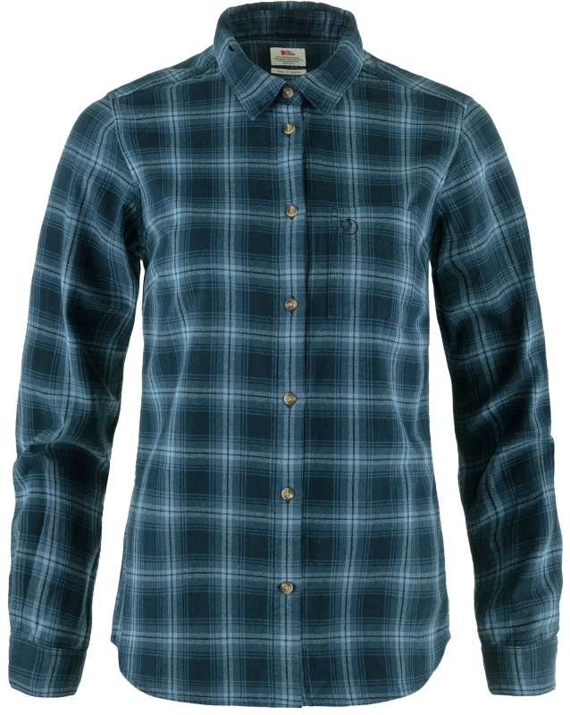 Ovik Flannel Shirt LS W, kolor: 555-534 - Dark Navy-Indigo Blue