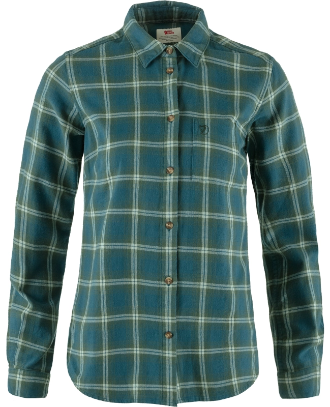 Ovik Flannel Shirt LS W, kolor: 574-679 - Deep Sea-Deep Patina