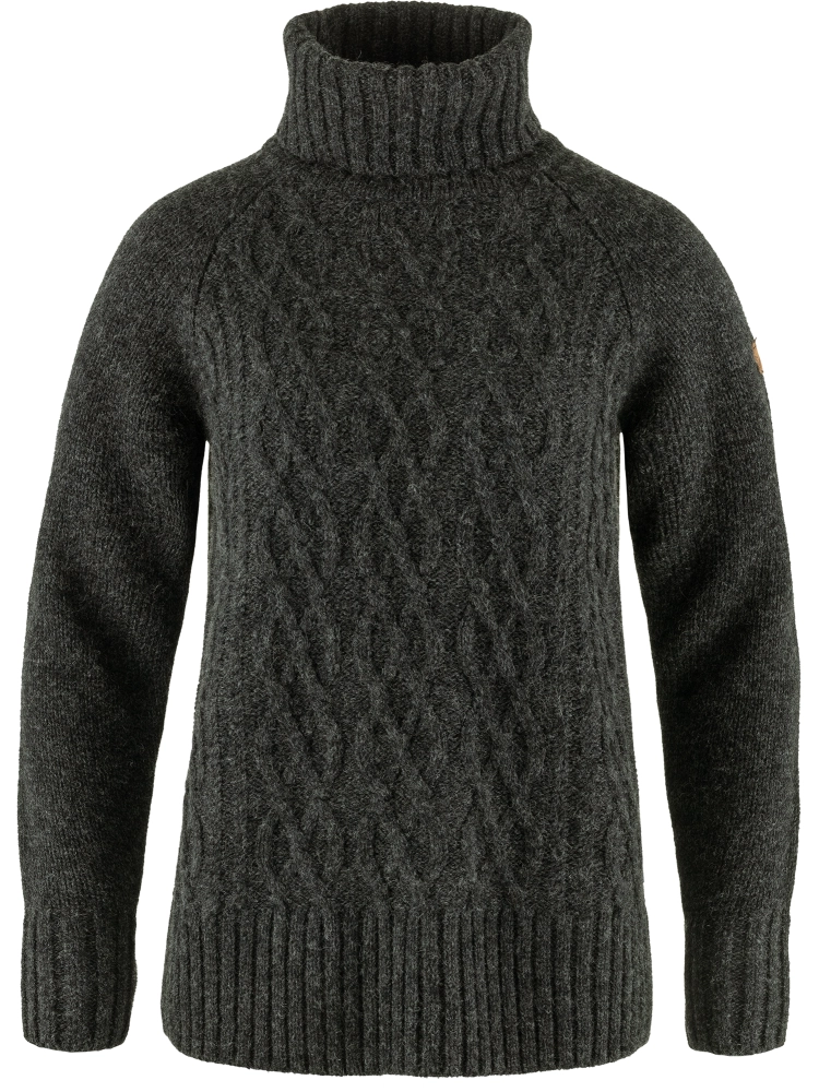 Ovik Cable Knit Roller Neck W, kolor: 030 - Dark Grey