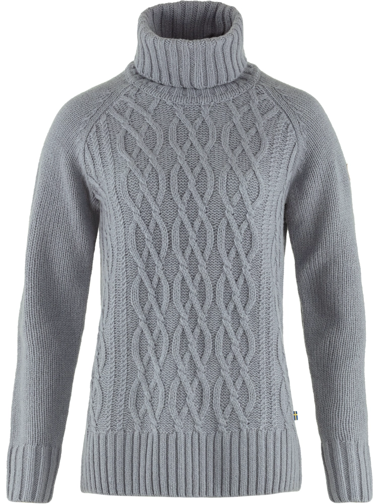 Ovik Cable Knit Roller Neck W, kolor: 055 - Flint Grey