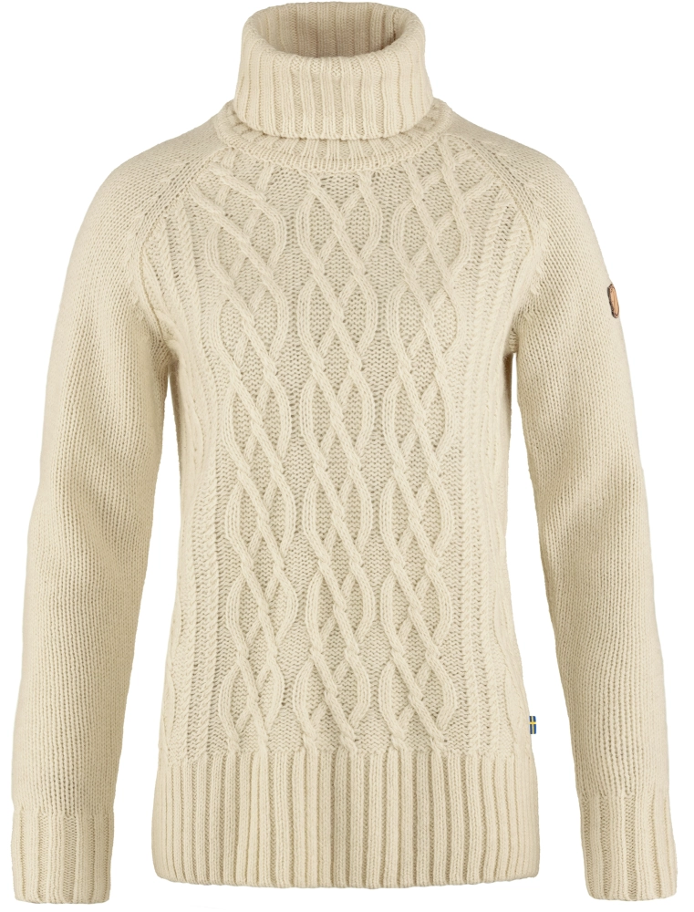 Ovik Cable Knit Roller Neck W, kolor: 113 - Chalk White