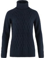 Ovik Cable Knit Roller Neck W, kolor: 555 - Dark Navy
