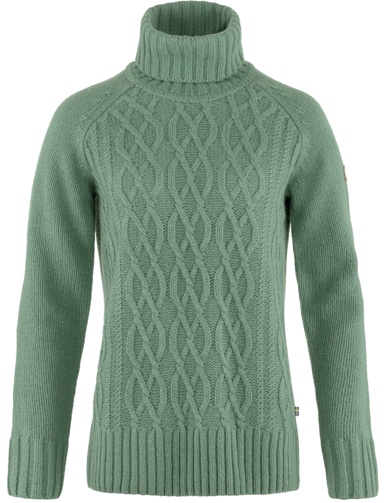 Ovik Cable Knit Roller Neck W, kolor: 614 - Patina Green