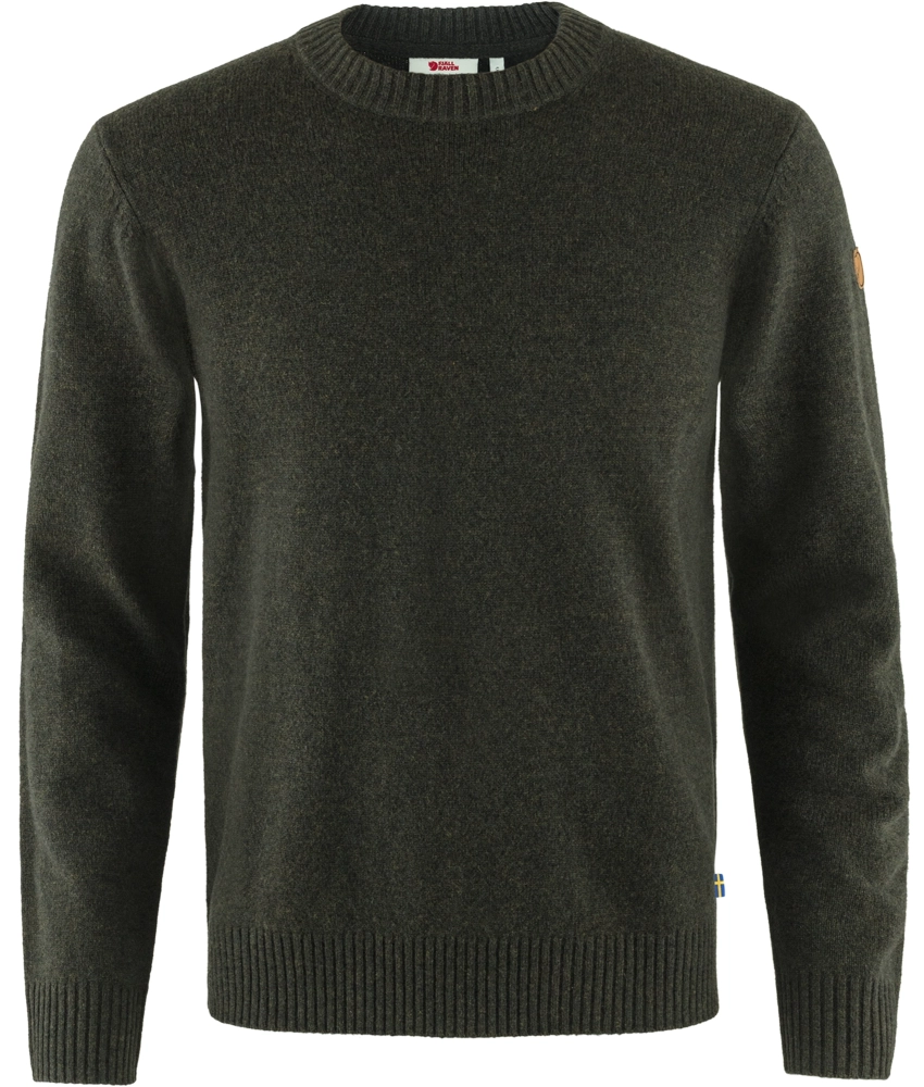Ovik Round-neck Sweater, kolor: 633 - Dark Olive, 1