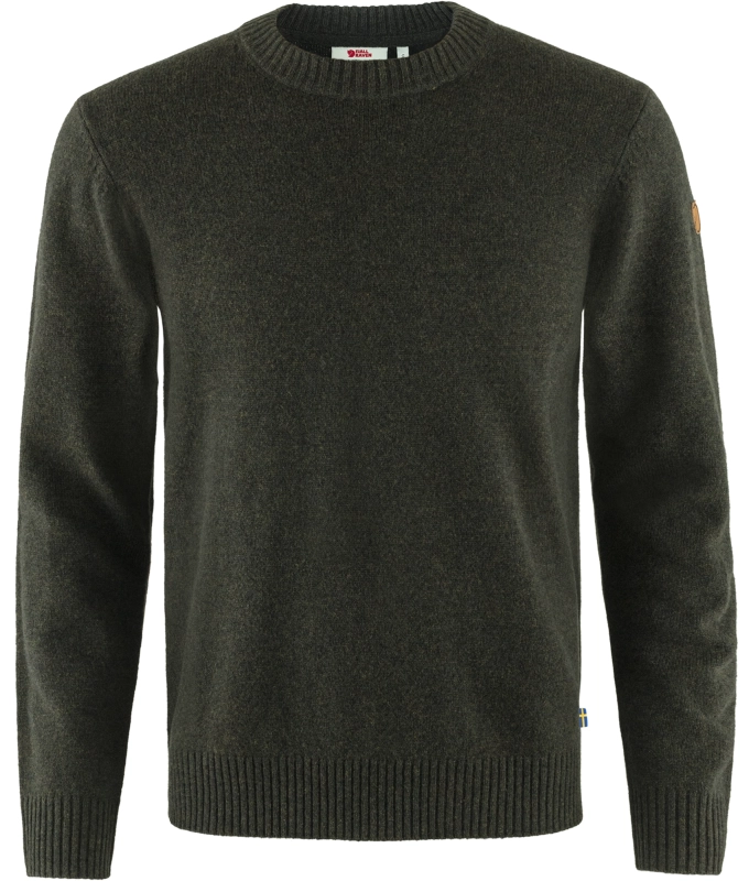 Ovik Round-neck Sweater, kolor: 633 - Dark Olive, 1