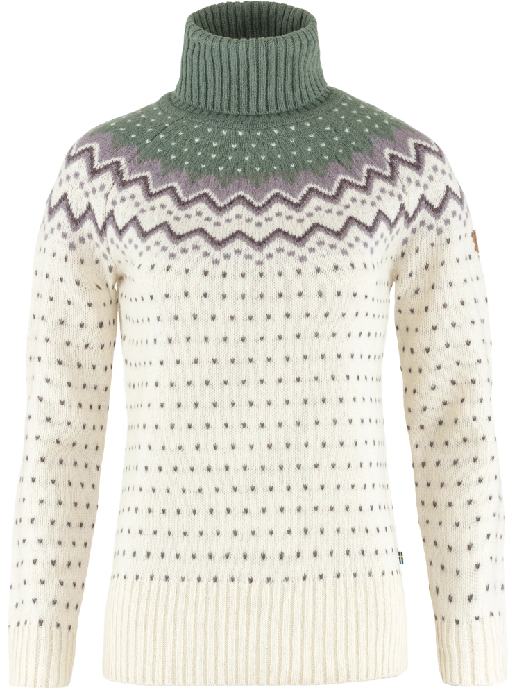 Ovik Knit Roller Neck W, kolor: 113-614 - Chalk White-Patina Green