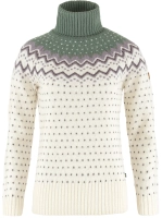 Ovik Knit Roller Neck W, kolor: 113-614 - Chalk White-Patina Green