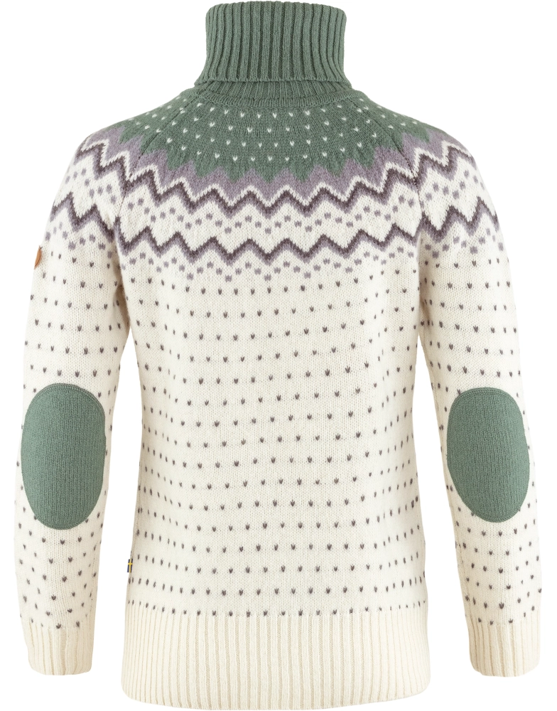 Ovik Knit Roller Neck W, kolor: 113-614 - Chalk White-Patina Green