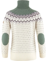 Ovik Knit Roller Neck W, kolor: 113-614 - Chalk White-Patina Green