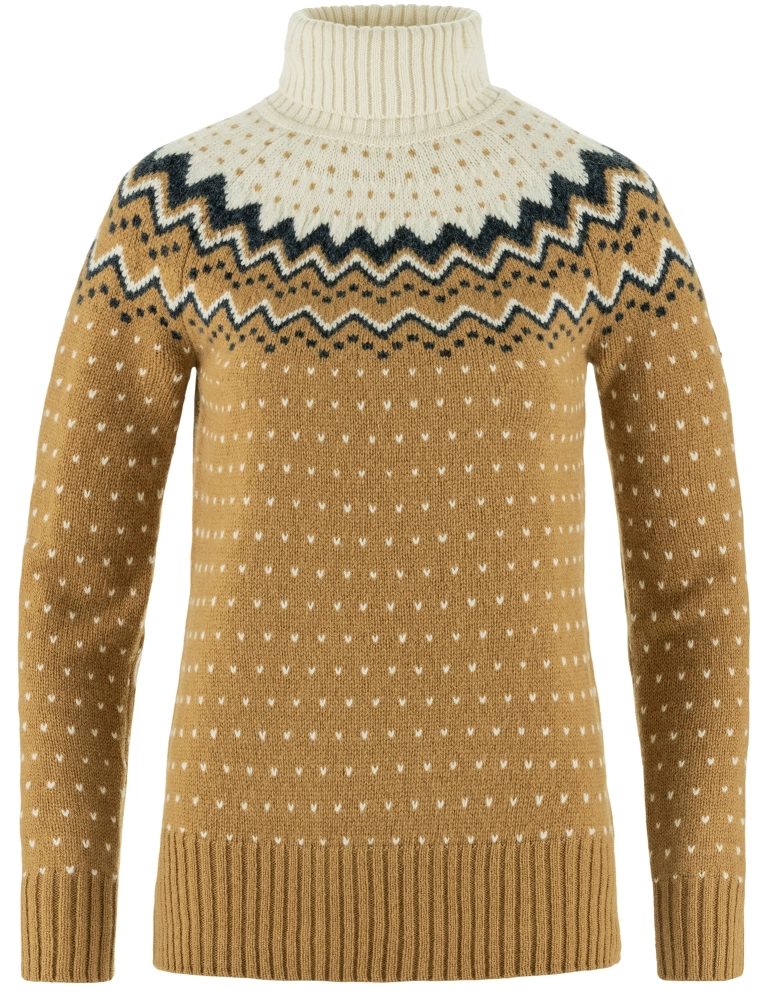 Ovik Knit Roller Neck W, kolor: 232-113 - Buckwheat Brown-Chalk White